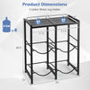 5-gallon water jug holder in black, designed to store 4 bottles with a heavy-duty carbon steel frame for home or office use.