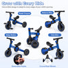 5-in-1 toddler bike in blue, featuring removable pedals, adjustable handlebars, and a sturdy carbon steel frame for.