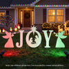 The 5 PCS JOY Nativity Christmas Yard Sign Set features angel designs and a holy family silhouette for festive outdoor displays.