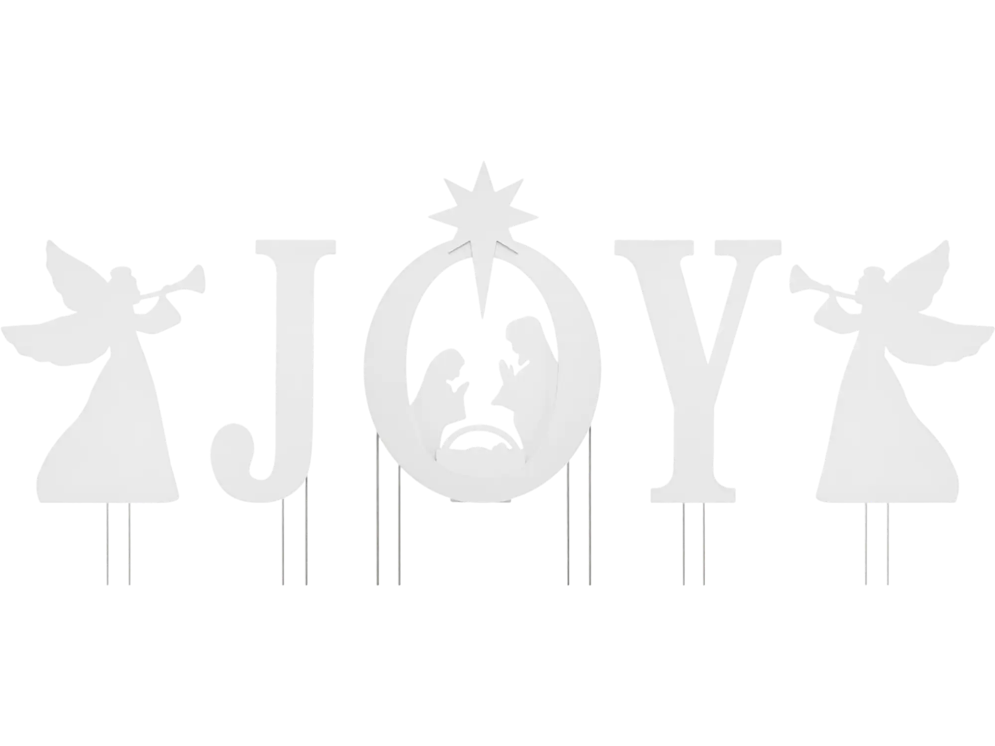 Costway JOY Nativity Christmas Yard Sign Set w/ Angels 64951642 New