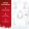5 PCS JOY Nativity Christmas Yard Sign Set with angels features waterproof construction and includes 6 ground stakes for stability.