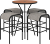 5 Pieces Outdoor Round Bar Table Set with 1.6 Inches Umbrella Hole