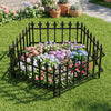 Decorative metal garden fence with fleur-de-lis finials, ideal for protecting flower beds and gardens, no-dig.