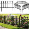 Decorative metal garden fence with fleur-de-lis finials, ideal for flower beds and no-dig installation.