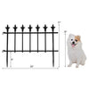 Decorative metal garden fence with fleur-de-lis finials, 22" wide, ideal for protecting plants and creating boundaries.