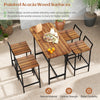 Bar height table with painted acacia wood surface and metal frame, designed for style and durability in outdoor.