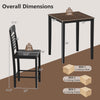 Counter-height dining table set with rubber wood frame, featuring a table and four ergonomic chairs for small spaces.