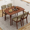 5-Piece Dining Set for 4 with Rectangular Table & Fabric Chairs for Living Room-Beige - Gallery View 1 of 10