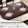 5-piece dining set featuring a waterproof veneered MDF tabletop and rubber wood legs, perfect for small dining rooms.