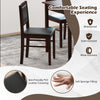 Brown dining chair with padded seat and backrest, featuring waterproof PVC leather, ideal for small dining rooms.