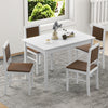 5-Piece Dining Set for 4 with Rubber Wood Legs for Small Dining Room-White - Gallery View 1 of 10