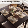 5-piece dining table set featuring a dark brown rectangular table and 4 upholstered chairs, perfect for meals and.