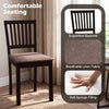 Upholstered dining chair with supportive backrest and soft sponge filling in dark brown, ideal for kitchen seating.
