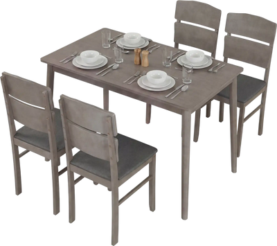 Costway 5-Piece Dining Table Set High Curved Back for 4 413769825 New