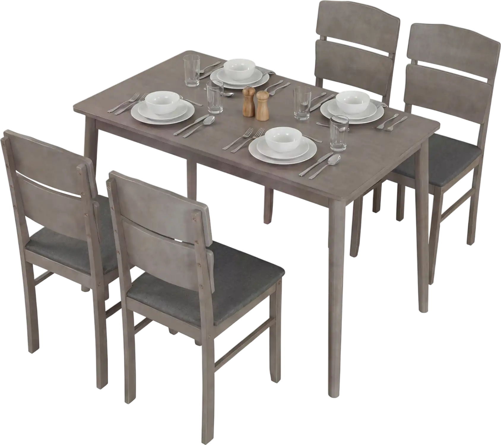 Costway 5-Piece Dining Table Set High Curved Back 4-Person 413769825 New