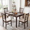 5-Piece Dining Table Set for 4 with Upholstered Chairs for Small Space and Dining Room - Gallery View 3 of 11