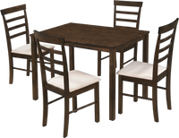 5-Piece Dining Table Set for 4 with Upholstered Chairs for Small Space and Dining Room - Gallery View 1 of 11