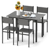 5-piece grey dining table set with ergonomic chairs, perfect for 4 people, ideal for dining and versatile use.