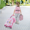 5 Piece Kids Luggage Set with Backpack, Neck Pillow, Name Tag, Lunch Bag-Pink - Gallery View 1 of 10