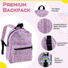 Kids' premium backpack in hot pink with unicorn print, adjustable straps, and large front pocket for organized packing.