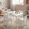 5-Piece Kids Table and Chairs Set Solid Rubber Wood Toddler Activity Table-White - Gallery View 1 of 11