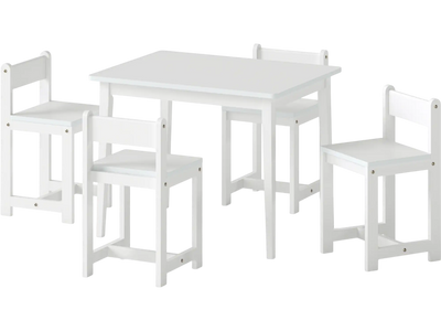 Costway 5-Piece Kids Table & Chairs Set Rubber Wood Activity Toddler 43180143 New