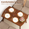 Light brown 5-piece kitchen table set with upholstered chairs, comfortably seating up to 4 for dining or gatherings.