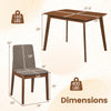 Light brown 5-piece kitchen table set with upholstered chairs, featuring padded seats and strong rubber wood frame for stability.