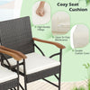Cozy seat cushion with high-density fillings and zipper for easy maintenance on a hand-woven PE rattan chair.