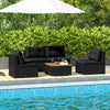 5 Piece Outdoor Furniture Set with Solid Tabletop and Soft Cushions-Black - Gallery View 1 of 10