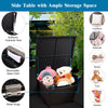 Storage box with ample space, featuring a removable base cloth and hydraulic rod, for the 5-piece patio furniture set.