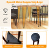 5-piece black dining table set featuring sturdy 3-point metal legs and padded PU leather seats, perfect for.