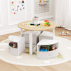 Storage stool with built-in handles and smooth edges, designed for toddlers, ideal for playtime and easy organization.