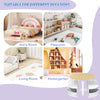 Round nesting table with 4 storage stools, made from child-safe materials, perfect for playroom or kid's activities.
