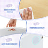 Close-up of the toddler round nesting table's easy-to-clean surface, featuring portable handles and anti-slip foot pads.