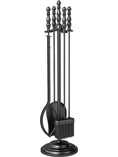 Costway 5-Piece Fireplace Tool Set w/ Poker Tongs Brush Shovel Round Stand 35207262 New
