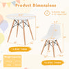 Kids table and chairs set featuring a round tabletop, wood legs, and ergonomic chairs for safe, comfortable playtime.