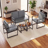 5 Pieces Living Room Set with 2 Accent Chairs and 2 Coffee Tables-Gray - Gallery View 1 of 11