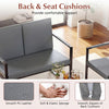 Back and seat cushions of the gray living room set, featuring soft PU leather and resilient sponge for comfort.