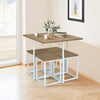 5 Pieces Metal Frame Dining Set with Compact Dining Table and 4 Stools-Natural - Gallery View 1 of 9