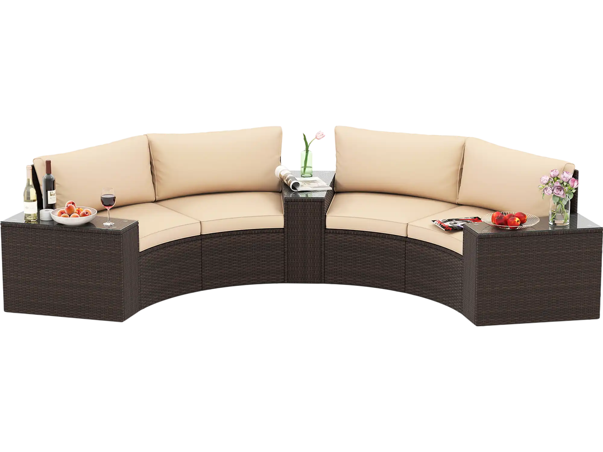 Costway 5-Pc Patio Furniture Outdoor Sectional Sofa Set 572394681 New