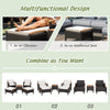 5-piece patio conversation set featuring 2 ottomans and a coffee table, made of acacia wood and PE rattan for outdoor.