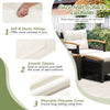 Cozy seat and back cushions with smooth zippers on a 5-piece patio conversation set for outdoor comfort.