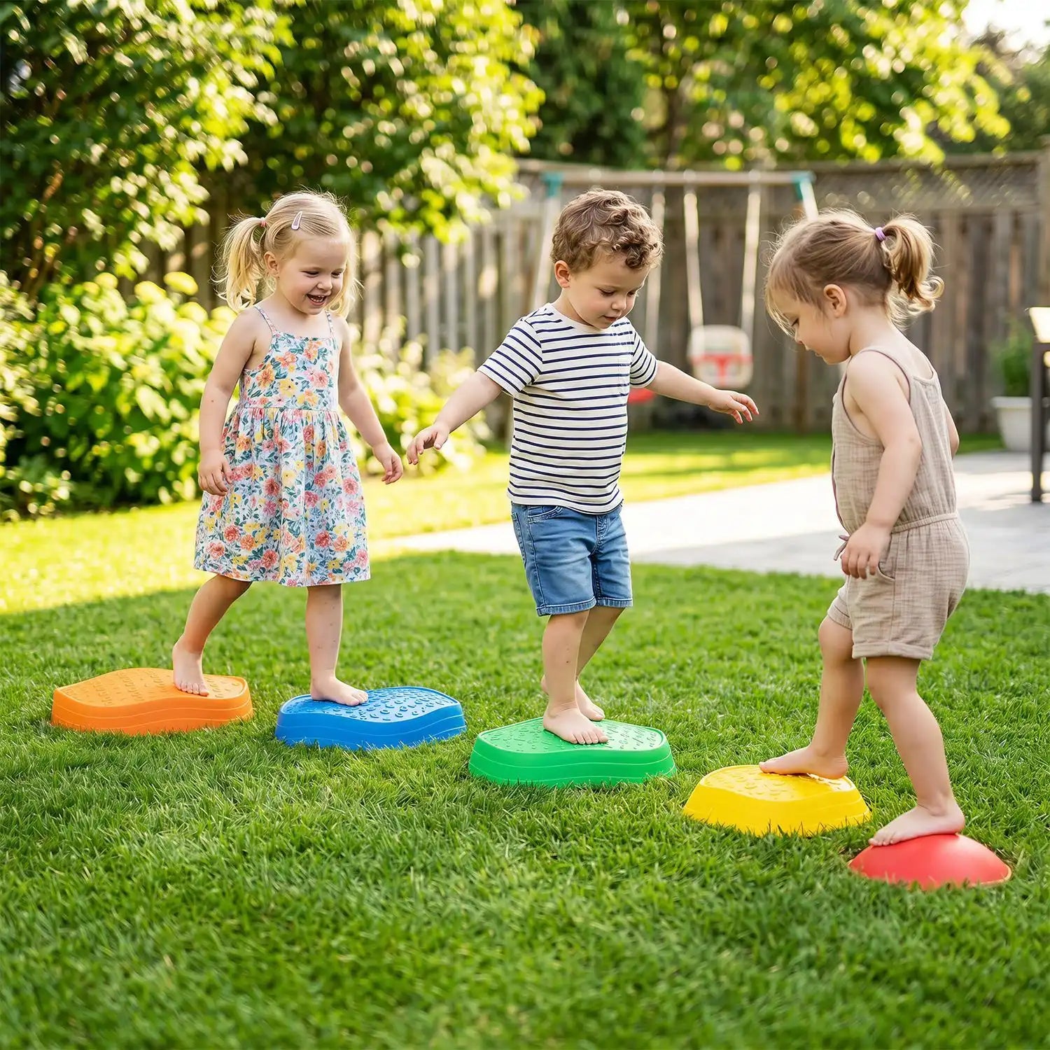 Costway Kids Stepping Stones Cute Crab Theme 5-Piece Balance Set 13884831 New