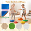 Colorful 5-piece stepping stones with textured surfaces and TPE anti-slip pads for safe indoor and outdoor play.