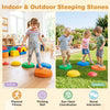 Colorful 5-piece crab-themed stepping stones for kids, designed for indoor and outdoor play, enhance balance and coordination.