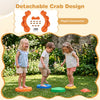 Colorful 5-piece stepping stones with cute crab designs promote balance and fine motor skills for kids aged 3 and up.