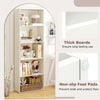 5-shelf white storage bookcase with thick boards and non-slip foot pads, perfect for books and decorative items.