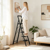 5 Step Black Folding Step Stool with Wide Anti-slip Pedals - Gallery View 1 of 9