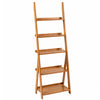 5-tier bamboo ladder shelf in brown offers ample storage and display space, ideal for living room, balcony, or office use.